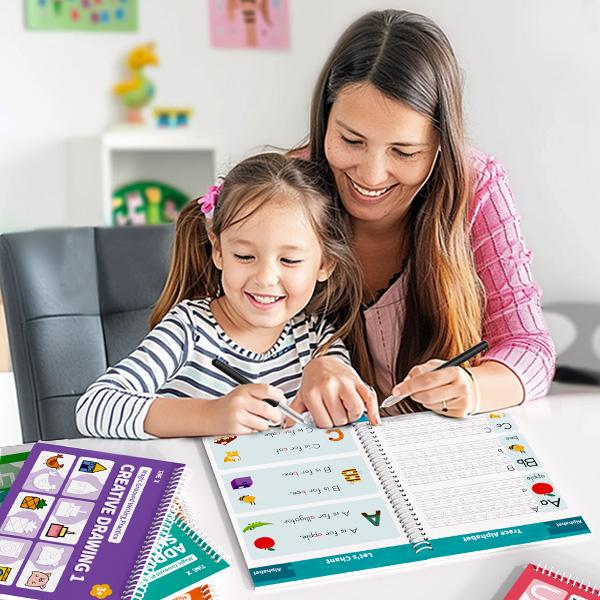 TIMETOME Reusable Writing & Drawing Workbook Set for Kids