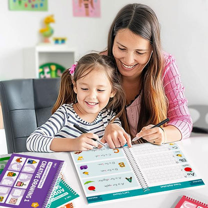 TIMETOME Reusable Writing & Drawing Workbook Set for Kids