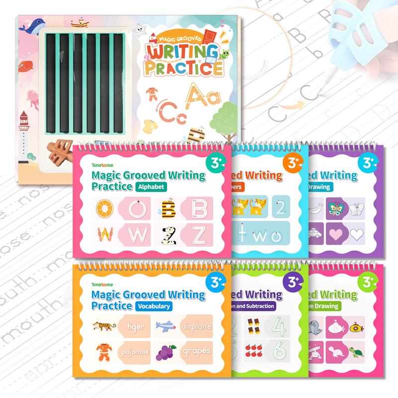TIMETOME Reusable Writing & Drawing Workbook Set for Kids